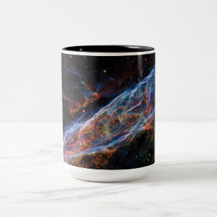 Caneca De Café Em Dois Tons Veil Nebula Supernova Mantém Telescópio Hubble