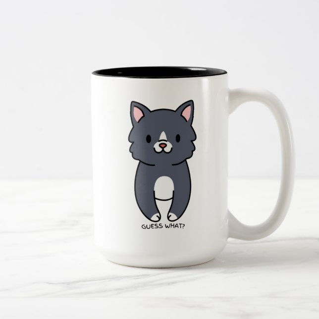 Caneca De Café Em Dois Tons Veja-me, veja que não! 😹 ☕ (Direita)
