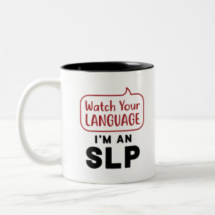 Caneca De Café Em Dois Tons Veja seu idioma, sou um SLP