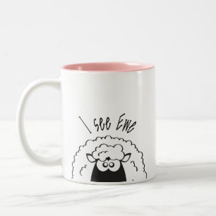 Caneca De Café Em Dois Tons Vejo ovelha