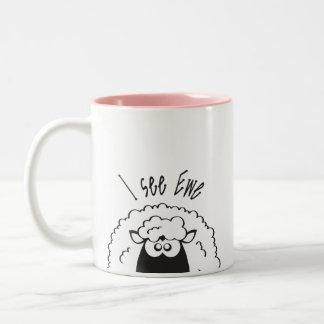 Caneca De Café Em Dois Tons Vejo ovelha