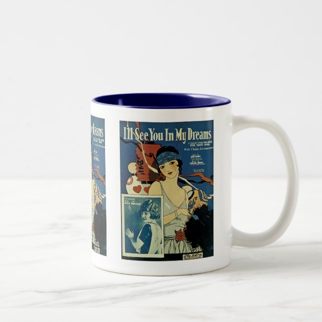 Caneca De Café Em Dois Tons "Vejo-te nos meus sonhos" (Direita)