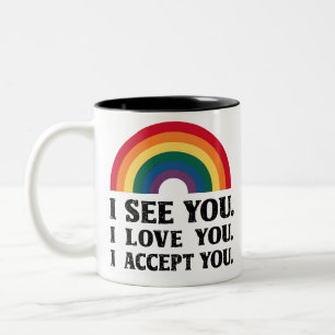 Caneca De Café Em Dois Tons Vejo Você Eu Te Amo Eu Te Amo LGBTQ