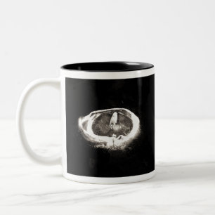 Caneca De Café Em Dois Tons Vela de Fusão Preta e Branca