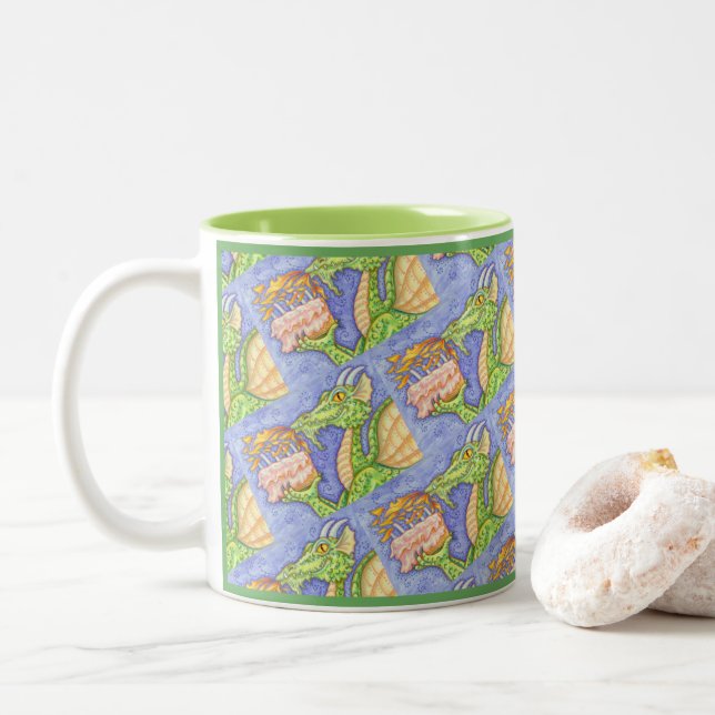 CANECA DE CAFÉ EM DOIS TONS VELAS DE ANIVERSÁRIO PARA ILUMINAÇÃO DO DRAGÃO DE  (Com Donut)