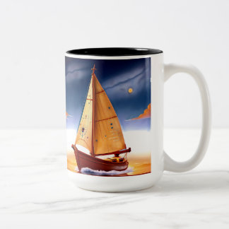 Caneca De Café Em Dois Tons Velejando para a Serenidade