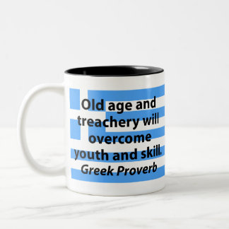 Caneca De Café Em Dois Tons Velhice e Trecharia - Provérbio grego