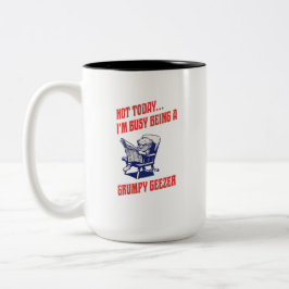 Caneca De Café Em Dois Tons Velho Resmungão Ocupado