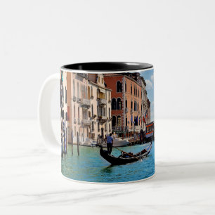 Caneca De Café Em Dois Tons Veneza Gondolas Itália Europa