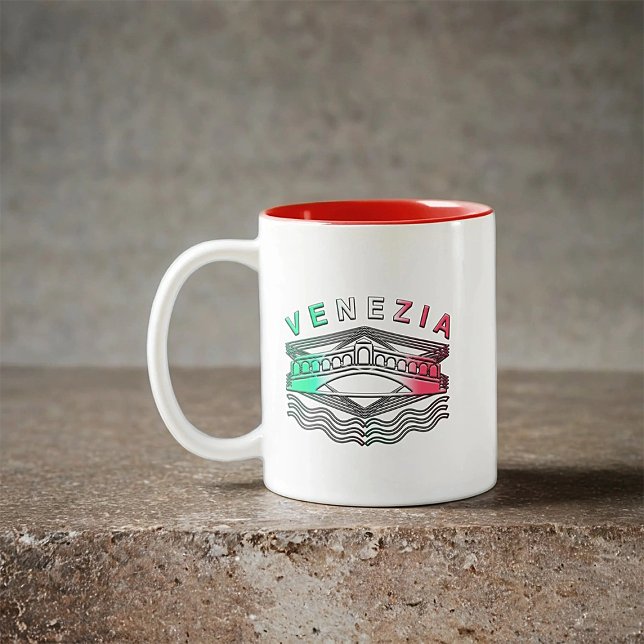 Caneca De Café Em Dois Tons Venezia Rialto Bold Lines (Criador carregado)