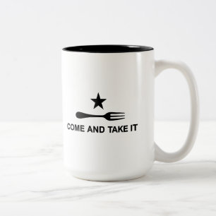 Caneca De Café Em Dois Tons Venha e pegue