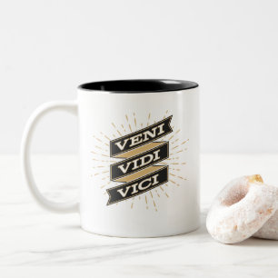 Caneca De Café Em Dois Tons Veni Vidi Vici