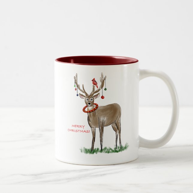 Caneca De Café Em Dois Tons Ventilador de Natal (Direita)