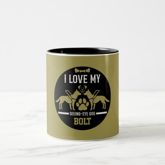 Caneca De Café Em Dois Tons Ver Presente De Cachorro Olho (Centro)