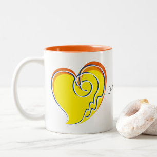 Caneca De Café Em Dois Tons Verão apaixonado - Sun & Beach Heart