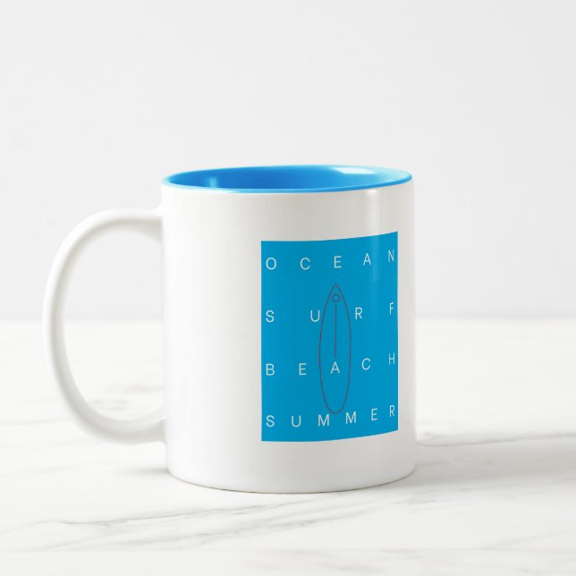 CANECA DE CAFÉ EM DOIS TONS VERÃO DA PRAIA DO SURF OCEANO (Esquerda)