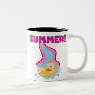 Caneca De Café Em Dois Tons Verão louro da menina
