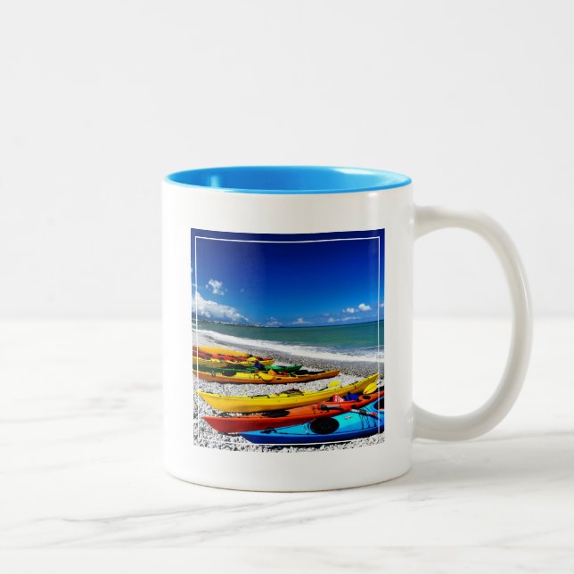 Caneca De Café Em Dois Tons Verão que Kayaking (Direita)