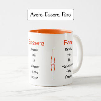 Caneca De Café Em Dois Tons Verbos italianos ensinando