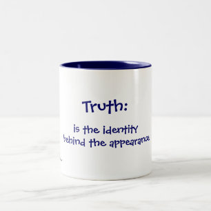 Caneca De Café Em Dois Tons Verdade: , é a identidade atrás da aparência,