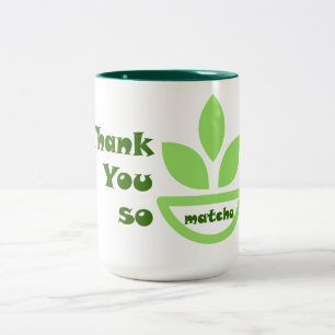 Caneca De Café Em Dois Tons Verde Chá Anima: Obrigado Por Matcha