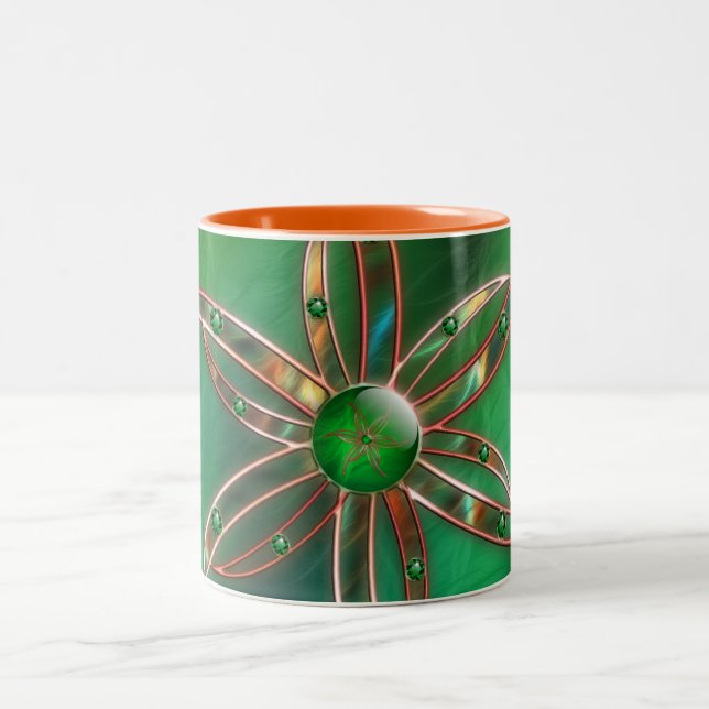 Caneca De Café Em Dois Tons Verde Como a Grama (Centro)