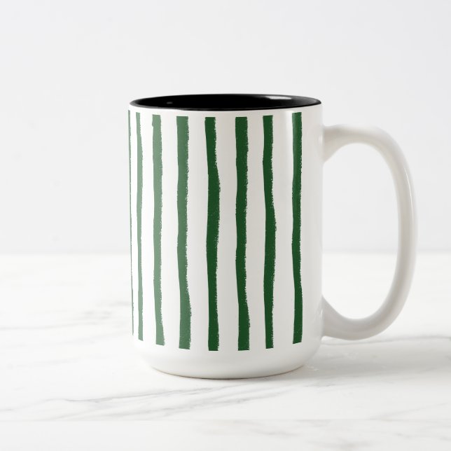 Caneca De Café Em Dois Tons Verde de faixa mínima (Direita)