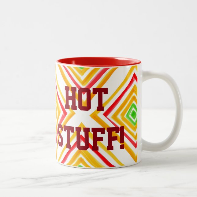 Caneca De Café Em Dois Tons Verde Vermelho e Amarelo (Direita)