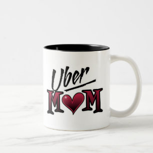 Caneca De Café Em Dois Tons Vermelho da mamã de Uber