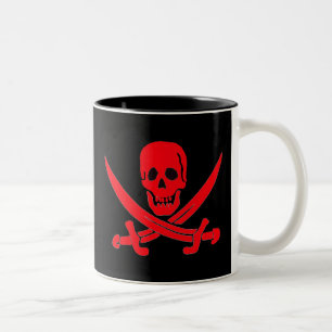 Caneca De Café Em Dois Tons Vermelho de Jack Rackham-