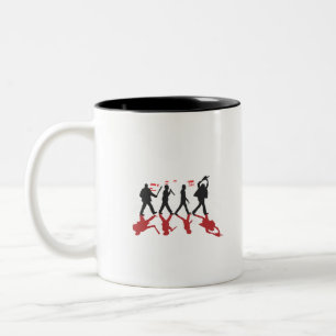 Caneca De Café Em Dois Tons Vermelho do assassino da estrada da abadia