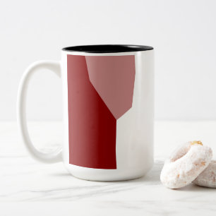Caneca De Café Em Dois Tons Vermelho e Branco