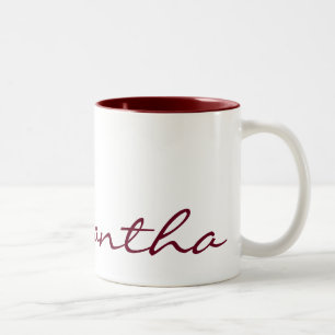 Caneca De Café Em Dois Tons vermelho na moda chique moderno simples elegante