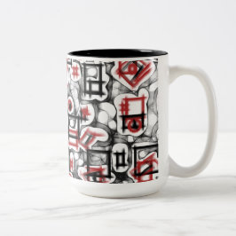 Caneca De Café Em Dois Tons Vermelho por toda a parte