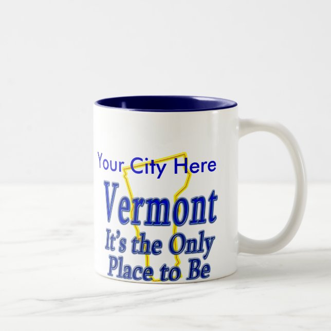 Caneca De Café Em Dois Tons Vermont é o único lugar a ser (Direita)