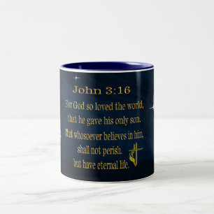 Caneca De Café Em Dois Tons Versículo Bíblico