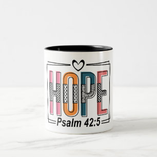 Caneca De Café Em Dois Tons Versículo Bíblico de Esperança Inspirador