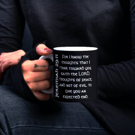 Caneca De Café Em Dois Tons Verso de Bíblia preto moderno Jeremiah 29:11