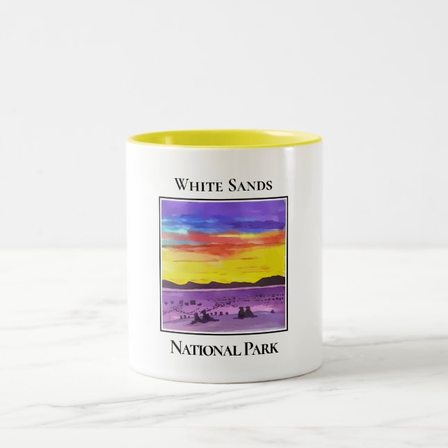 Caneca De Café Em Dois Tons Vestido Sobre White Sands National Park (Centro)