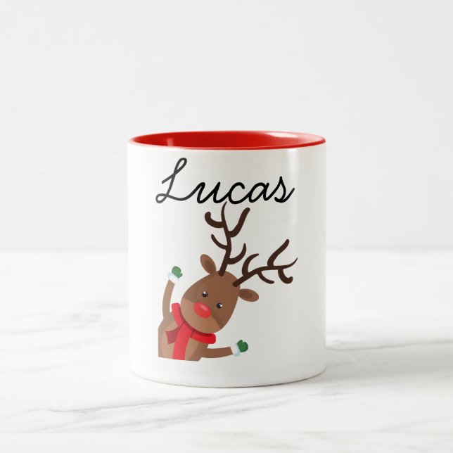 Caneca De Café Em Dois Tons Vestidos de Natal Personalizados (Centro)