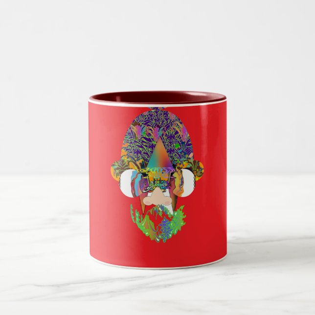 Caneca De Café Em Dois Tons Vestindo Novidade dos óculos escuros (Centro)