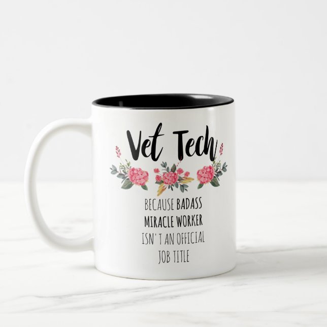 Caneca De Café Em Dois Tons Vet Tech Gratidão Agradeço Presente (Esquerda)