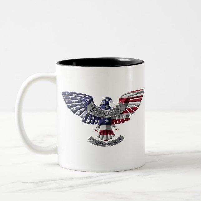 Caneca De Café Em Dois Tons Veterana American Eagle "Orgulho De Ter Servido" (Esquerda)