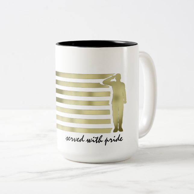 Caneca De Café Em Dois Tons Veterano (Frente Esquerda)