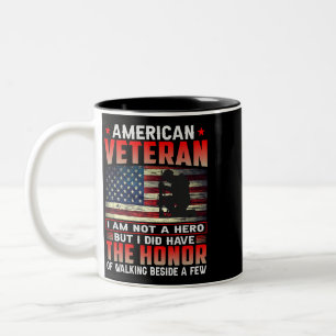 Caneca De Café Em Dois Tons Veterano Americano A Honra 38