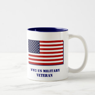 Caneca De Café Em Dois Tons Veterano das forças armadas de WW2 E.U.