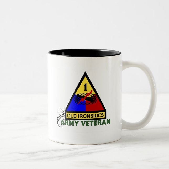 Caneca De Café Em Dois Tons Veterano do exército - ø ANÚNCIO (Direita)