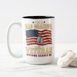 Caneca De Café Em Dois Tons Veterano SOU PAI AVÔ E UM VETERANO