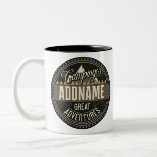 Caneca De Café Em Dois Tons Viagem de Acampamento Familiar Personalizada ADD N