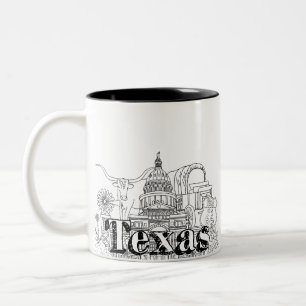 Caneca De Café Em Dois Tons Viagem de Arte de Férias no Texas